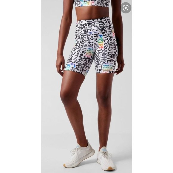 Athleta Pants - Athleta Elation Train Short Size L Elastic Waist Workout in Pride # 798821 NWT